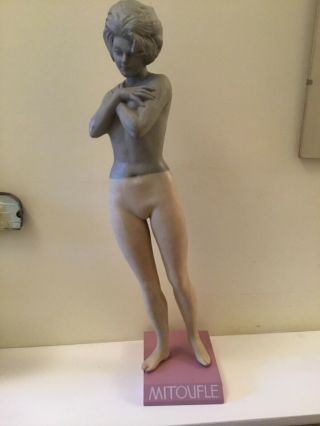 French Art Deco/mid Century Nude Lady Shops Display Figure Mitoufle