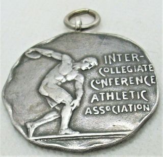 Heavy Antique 1913 Sterling Silver Iicca Award Medal 25,  Grams 1 1/2 " Diameter