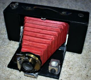 Antique 1902 Eastman Kodak Folding Camera / Brownie No 3 A Model A / Red Bellow