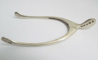Lovely English Antique 1902 Sterling Silver Novelty Sprung Wishbone Sugar Tongs