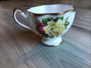 Vintage Lady Sylvia Queen Anne Fine Bone China Teacup Pink Yellow Roses England