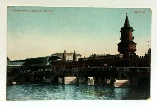 Berlin Germany Hochbahnhof Stralauer Tor Train Station Vintage Postcard