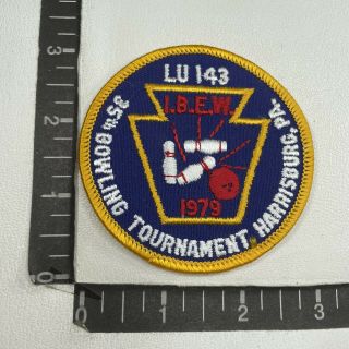 Vtg 1979 Harrisburg Pa Bowling Patch Ibew Electrical Worker Local Union 143 05h2