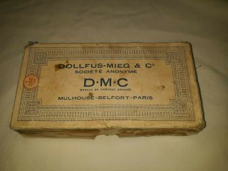 VINTAGE DOLLFUS - MIEG & CIE NO.  898 SPOOLS FANCY THREAD ORIG.  BOX $8.  99 2