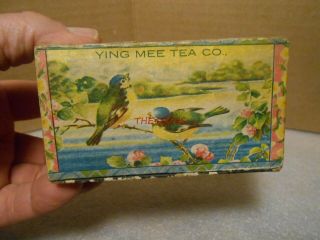 Vintage Ying Mee Tea Co.  Woo Lung Tea Co.  Cardboard Box 2 1/2 OZ 2
