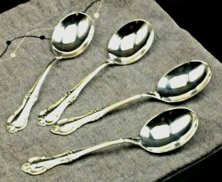 Joan Of Arc By International Sterling Silver Set Of 4 Cream Soup Spoons
