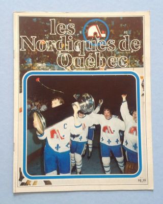1977 - 78 Wha Nordiques Program Vs.  Soviet All - Stars With Quebec Team Photo
