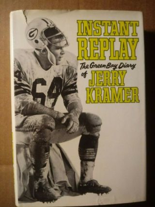 Jerry Kramer Hof Signed Book Instant Replay Hc Dj Green Bay Packers Nfl Football