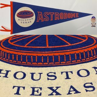 1960’s Vintage Houston Astros Baseball Pennant Texas Banner 11.  5x29.  5 Inch