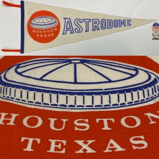 1960’s Vintage Houston Astros Baseball Pennant Texas Banner 11.  5x30 Inch
