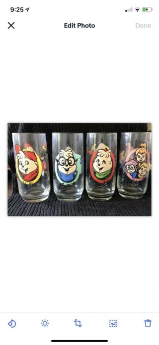 Vtg 1985 " Alvin And The Chipmunks " Tv Cartoon Collector Promo Glass Complete Set