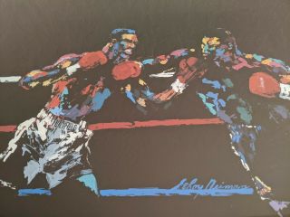 Tyson Holyfield 1996 Vintage Poster By Leroy Neiman In Frame Since Fght