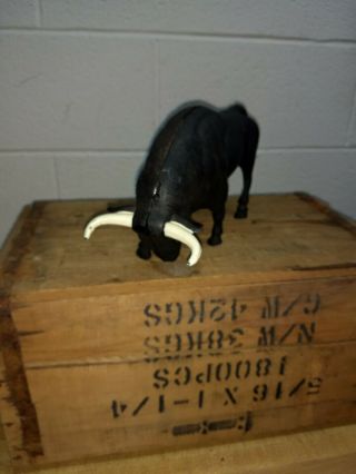 Vintage Cast Iron Longhorn Bull Bank Doorstop 2