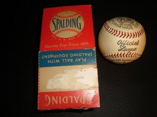 Vintage Spalding Official League Baseball W/original Box