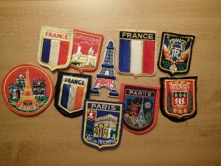 Vintage France Souvenir Patches - Travel/destinations/tourist/history - Your Choice