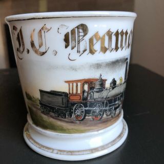 Antique Occupational Shaving Mug Railroad,  T.  C.  Beaman