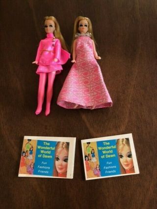 Vintage Topper Toys Dawn Dolls With Outfits And Accessories