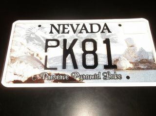 Vintage Nevada License Plate / Protect Pyramid Lake - Pl K81 - - - - 299