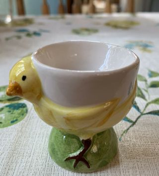 Yellow Chick Egg Cup Vintage Ceramic Egg Holder