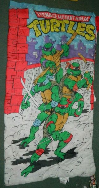 VTG Vintage 1988 TMNT Teenage Mutant Ninja Turtles Child Sleeping Bag 2