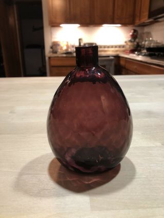 Vintage Hand Blown Amethyst Flask
