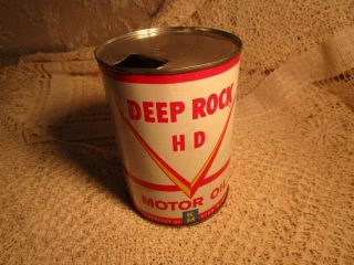 Vintage Deep Rock Hd 1 Qt.  Motor Oil Can Empty
