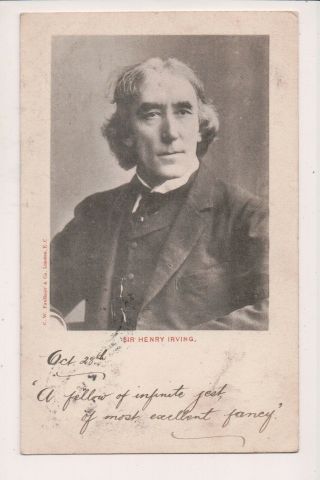 Vintage Cdv Henry Irving English Stage Actor In The Victorian Era,