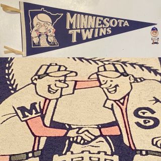 Rare 1960’s Vintage Minnesota Twins Baseball Mlb 12x29.  75 Pennant Flag