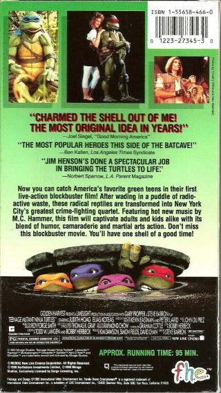 Teenage Mutant Ninja Turtles - The Movie VHS 1990 Judith Hoag Elias Koteas VTG 2