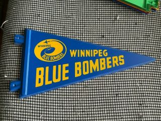 Vintage Cfl Winnipeg Blue Bombers Plastic Pennant 1965 Nalley 