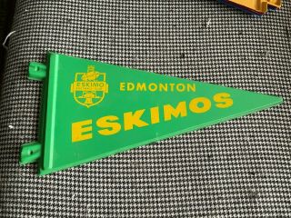 Rare Vintage Cfl Edmonton Eskimos Plastic Pennant 1965 Food Issue Nalley 
