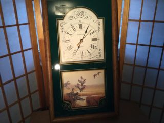 Vintage Ingraham " Mallards " Scenery Wall Clock