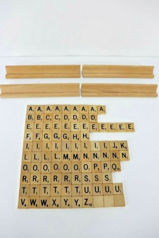 Vintage Wooden Replacement Scrabble Tile And Trays Crafts