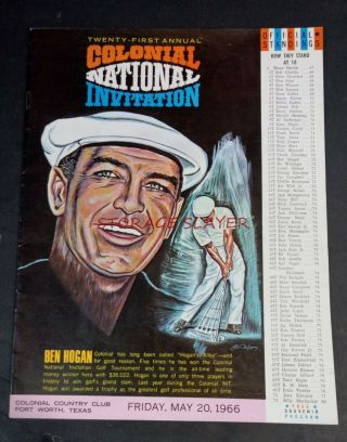 1966 Ben Hogan Colonial National Invitation Golf Tournament Program Ft.  Worth Tx