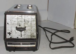 Vintage General Electric 2 Slice Chrome Mid Century Modern Toaster Model Estate