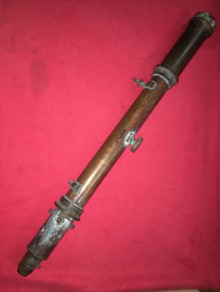 Antique Spotting Scope - Brass & Copper Adjustable 20 3/4 Inches Long 3 Pounds