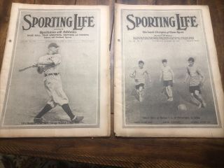 Sporting Life Magazines (2) 1915 Victor Saier Remington And Winchester Eds