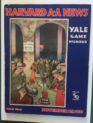 1933 Harvard V Yale Football Game Best Cover In This Series - Famous Lost " Bulldog "
