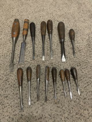 15 Vintage Screwdrivers Tobrin Perfect Handle Germany Antique Slotted Wood Style