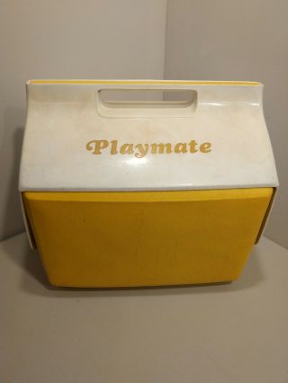 Igloo Little Playmate Cooler Htf Yellow Push Button Vintage