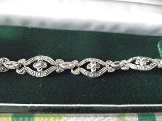 Gorgeous Vintage Silver Fancy Link Bracelet - Stamped Silver