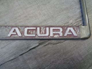 Vintage Metal Dealer License Plate Frame Marin Acura Corte Madera California 3