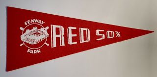 Vintage 50’s/60’s Mlb Baseball Boston Red Sox Fenway Park Felt Mini Pennant; Euc