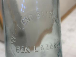 Vintage Soda Beer Bottle West End Bottling Kulpmont Pa Ben Lazarski