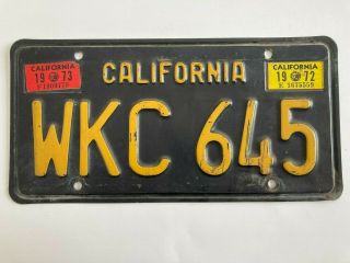 1972 1973 California Black License Plate 1960s 1963 100 All