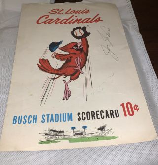 1963 Stl Cardinals Scorecard Sept 29 1963 Stan Musial 