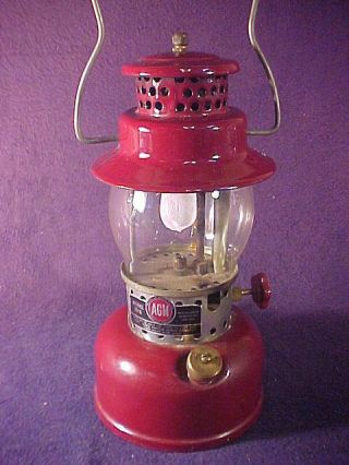 Vintage American Gas Machine Co.  Maroon Single Mantel Lantern