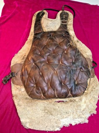 Authentic Rare 1940s Quilted Leather Hockey Goalie Chest Protector Cosby?