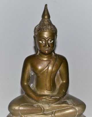 Antique Thai Brass Buddha Statue,  mid to late 1800 ' s 2