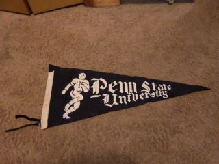 Vintage 1940s Psu Penn State College Football Player Felt Pennant Banner 27 "